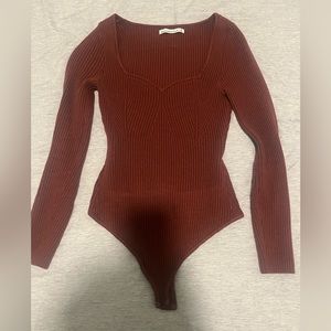Abercrombie Long-Sleeve Sweetheart Sweater Bodysuit